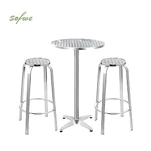 Ensemble de bar extérieur en aluminium 3 pièces