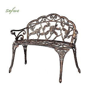 Chaise de jardin en métal en fonte d'aluminium antique...