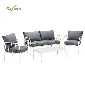 Ensemble de canapé en aluminium moderne avec coussin