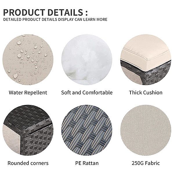 Canapé de jardin en rotin 3 pièces - 10C01L