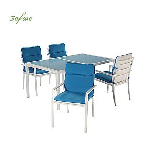 Ensemble de salle à manger d'extérieur 6 pièces en aluminium...