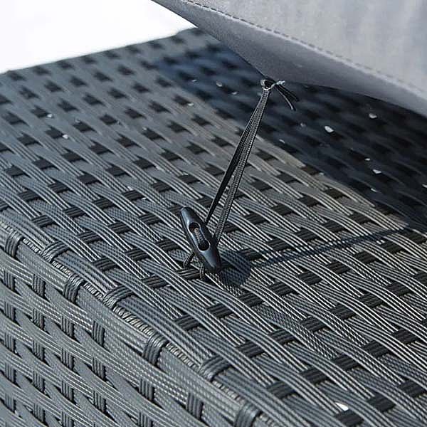 Ensemble de salle à manger en osier avec deux ottomans et quatre fauteuils Table à manger - 10D01D