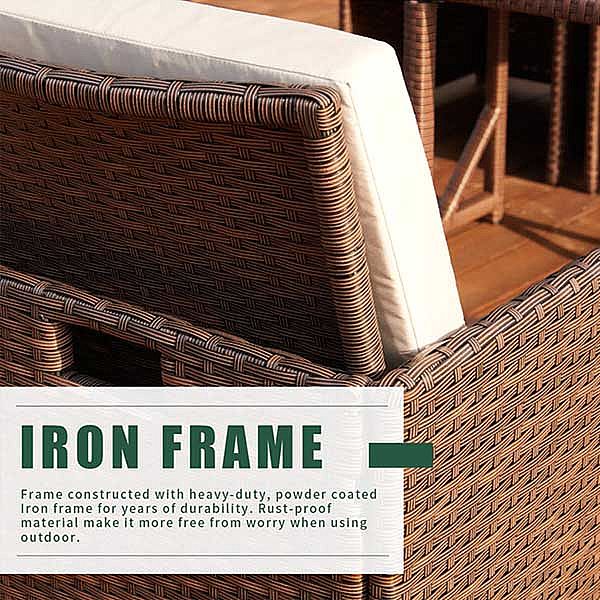 Ensemble de table à manger en rotin à faible encombrement - 10D01E