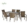 Ensemble table et chaise en osier avec six chaises Fauteuil en rotin - 10D01F