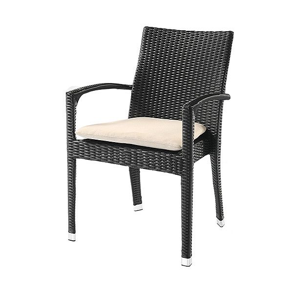 Ensemble table et chaises de salle à manger moderne en rotin noir - 10D01G