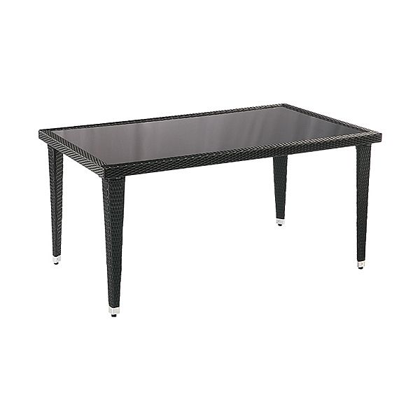 Ensemble table et chaises de salle à manger moderne en rotin noir - 10D01G